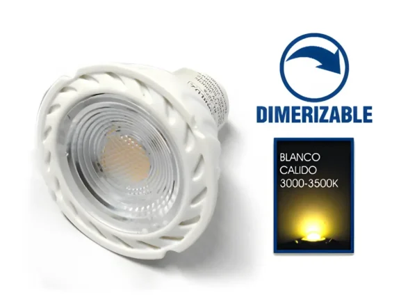 KARLUZ - BOMBILLO LED GU10 DIMERIZABLE 36º AC100-240V | 7W - 3000K