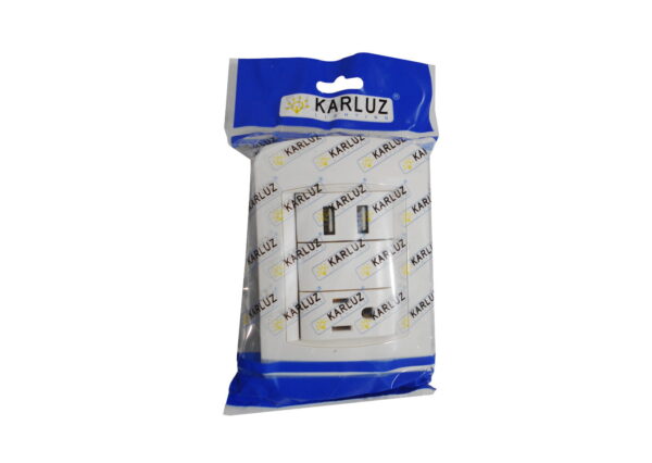 KARLUZ - TOMA POLO A TIERRA + PUERTO USB DOBLE UE:200